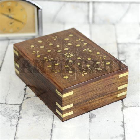 colorful wooden box with metal inlay|wood inlay jewelry box.